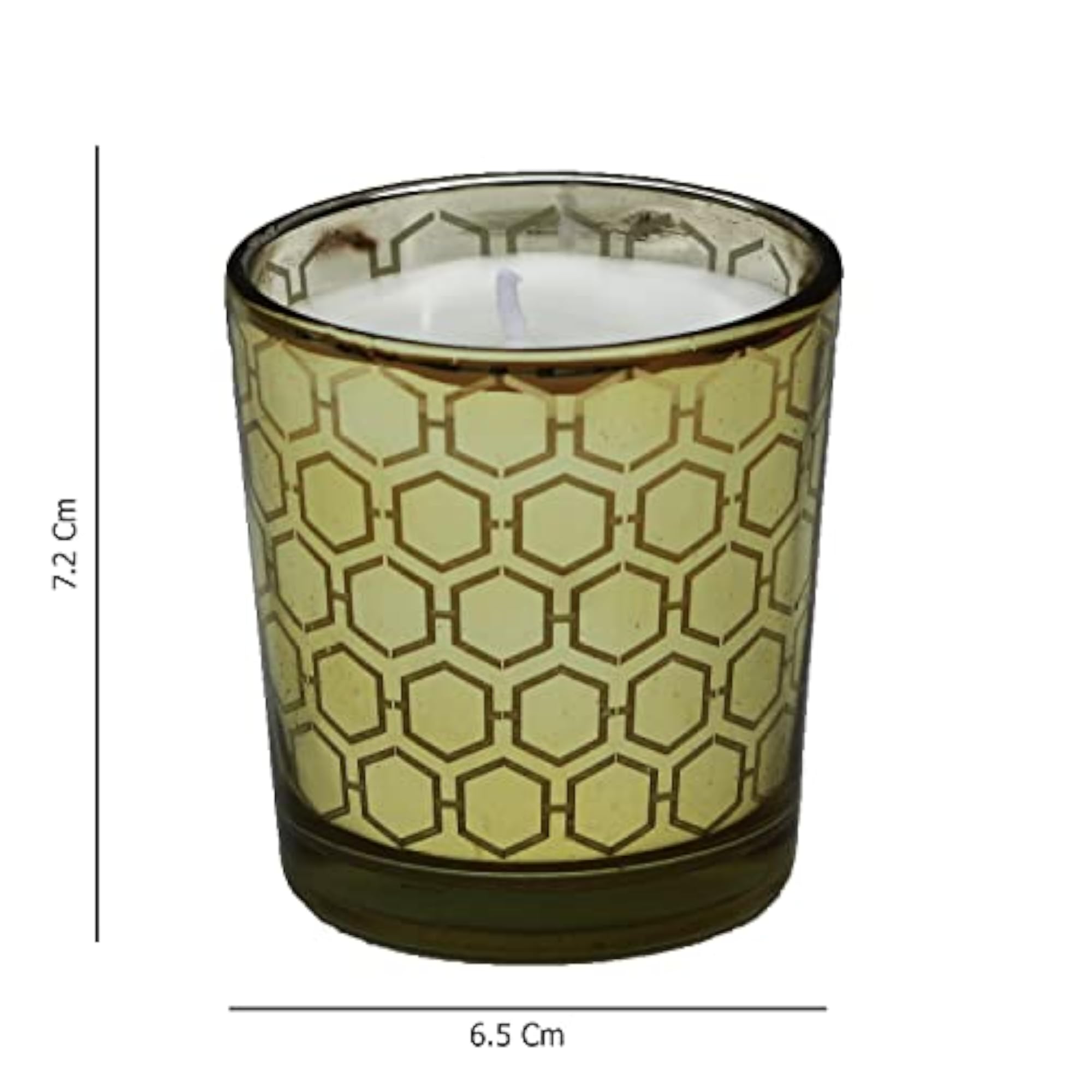 Votive Scented Candle with Gold Pattern, Jamaican Breeze
